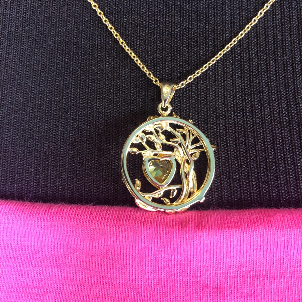 Fancime Tree of Life Heart Birthstone Necklace Fanci Me Sterling Citrine NEW - Picture 11 of 16